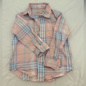 Elegant Pink and Blue Button Down Shirt